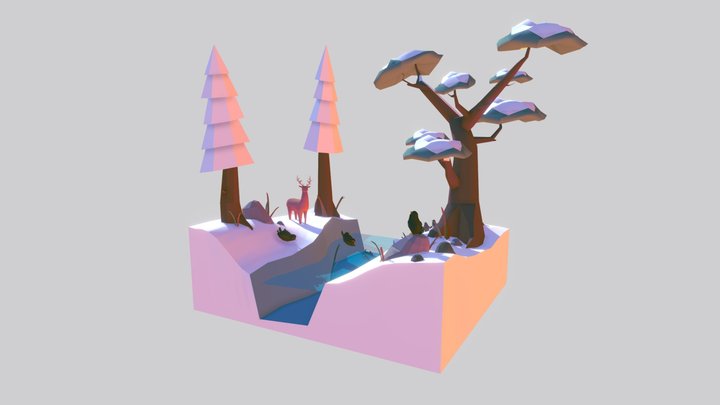 Snowy scene 3D Model