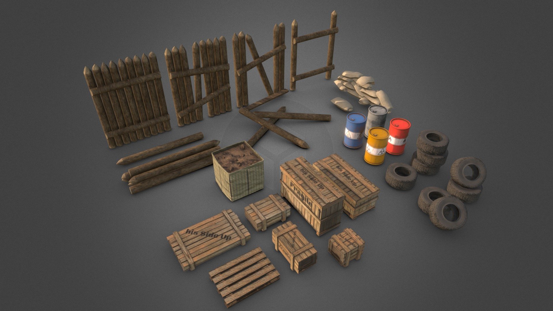 Assets pack (free) Survival/Postapo - Download Free 3D model by ...