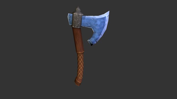 CG Cookie Texture Painted Axe 3D Model