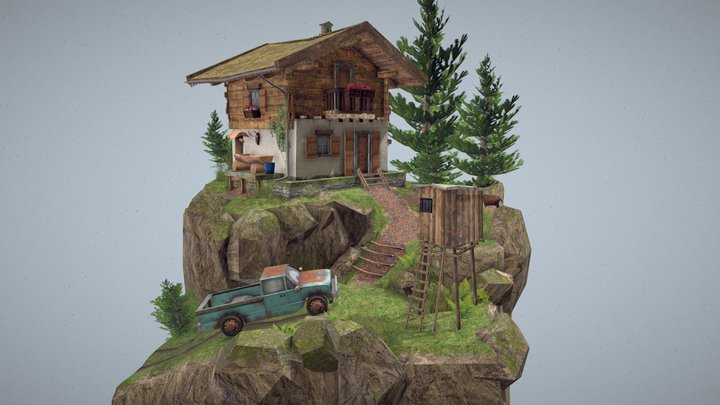 DAE Diorama - Forest Loner 3D Model