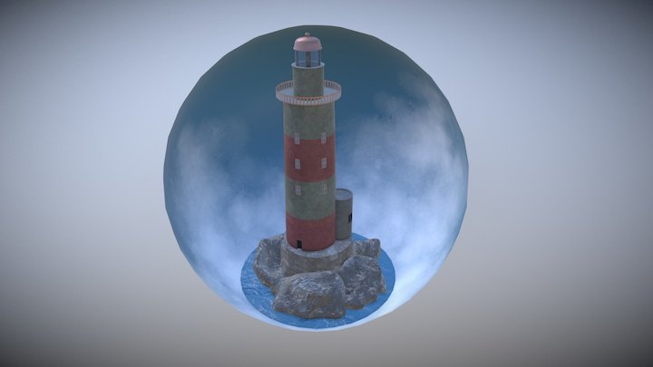 Lighthouse Scene 3D Model