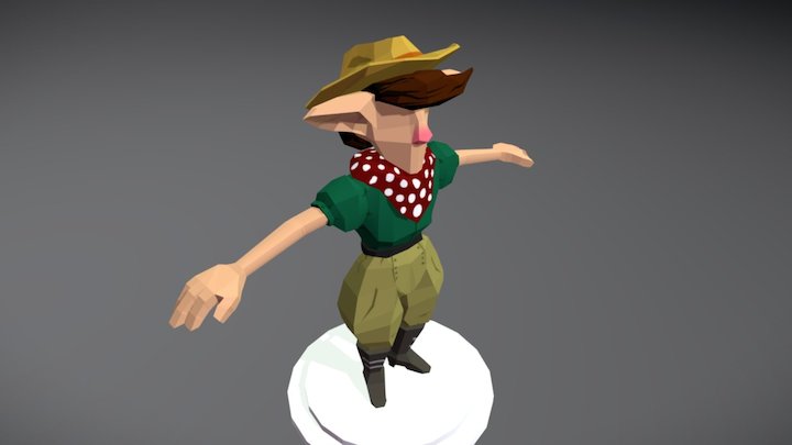 Farmer Turntable 3D Model