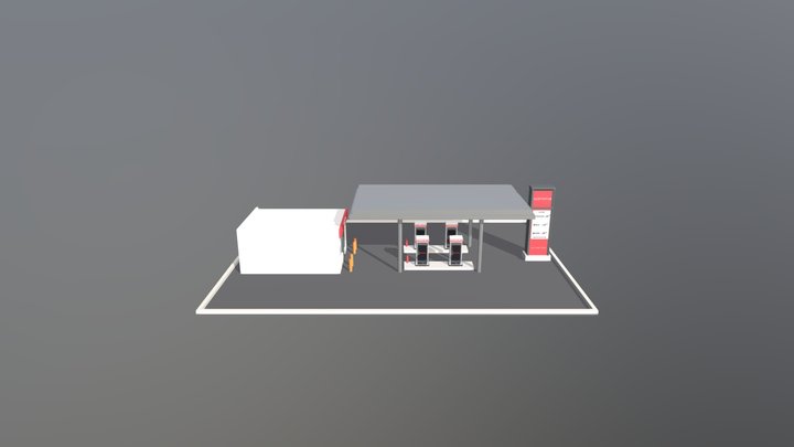 Low Poly Gas Station