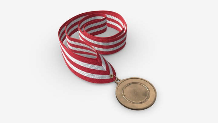 Sports medal mockup 08 3D Model