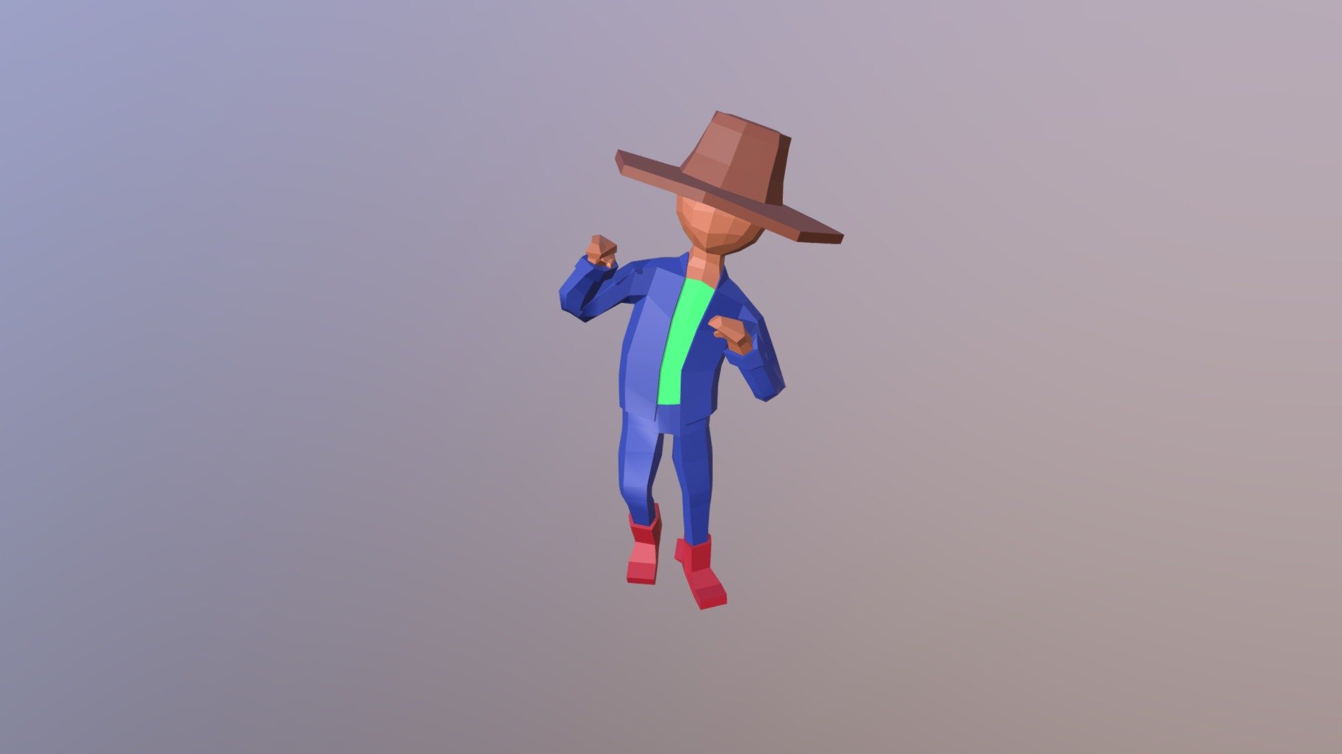 Lowpoly Fighter Cowboy