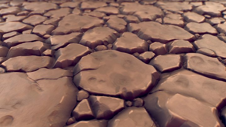 Desert Cracked Earth - PBR Series 3D Model