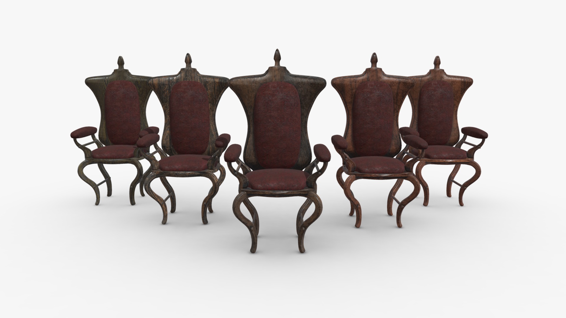 3D model Throne Chair - This is a 3D model of the Throne Chair. The 3D model is about a group of chairs.