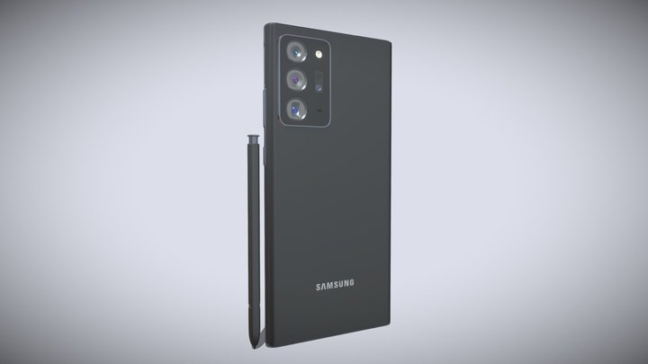 Samsung Galaxy Note 20 Plus black 3D Model