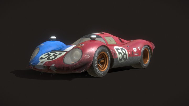 Prototype Vintage Racecar 3D Model
