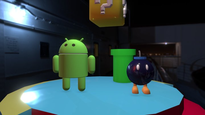 Modelo 3D Bob-omb e Android 3D Model
