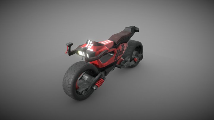 Sci-fi Moto concept GameReady 3D Model