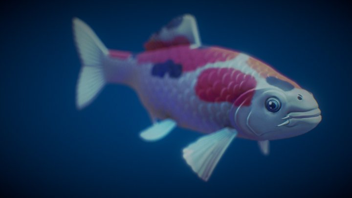 Stylized Koi fish 3D Model