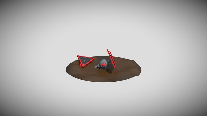 Crashed Sith Tie Fighter Diorama 3D Model