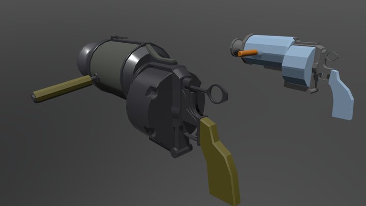 Volley Gun Bioshock Detalization 3D Model