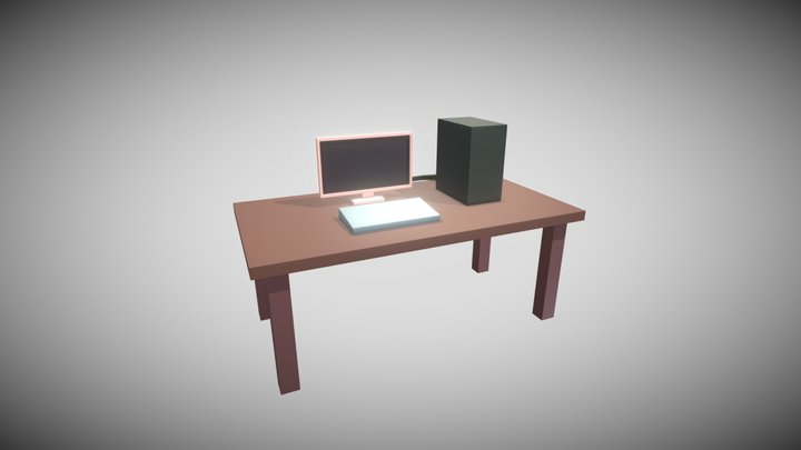 Computer Table 3D Model