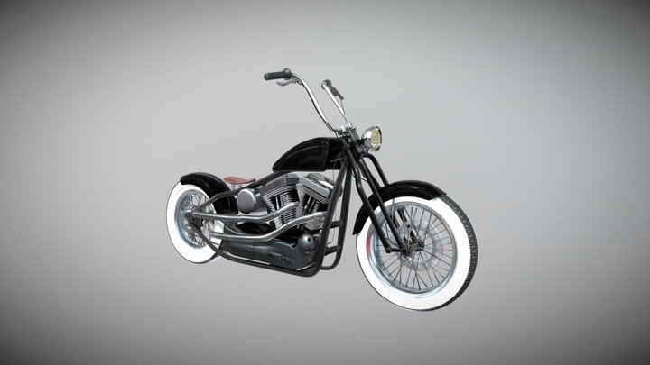 Harley style bike 3D Model