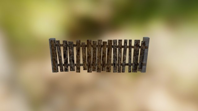 Wood fence variant 3D Model