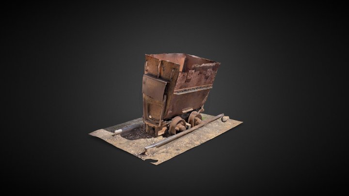 Gold Rush Minecart 3D Model
