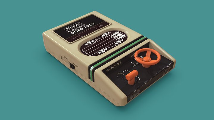 Auto Race - 80's Handheld Game 3D Model