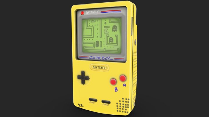 Challenge Gameboy Pacman Painting 3D Model