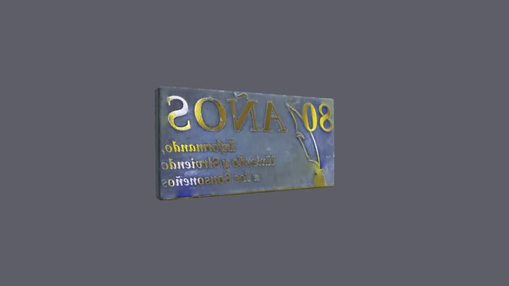 PLACA 80 AÑOS 3D Model