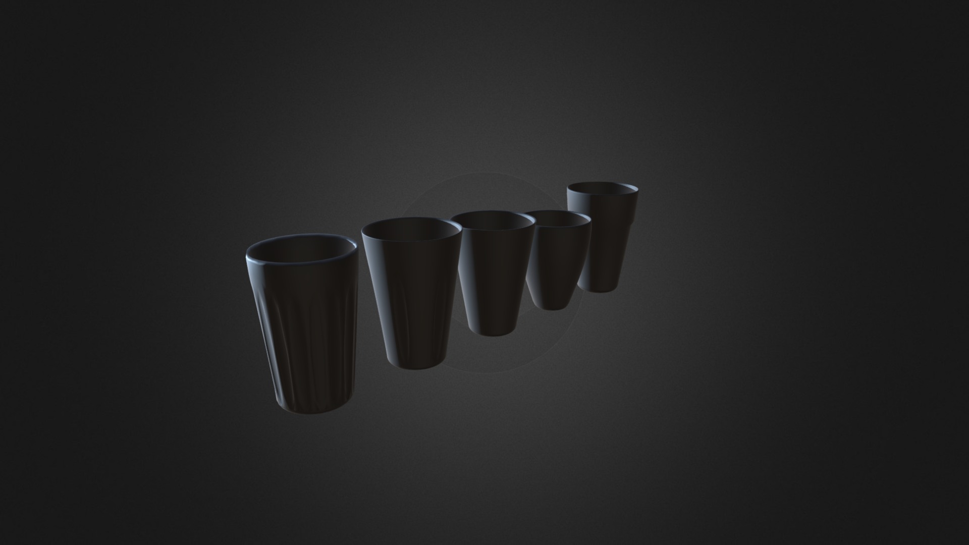 3D model Set of Glasses - This is a 3D model of the Set of Glasses. The 3D model is about a group of silver and black cups.