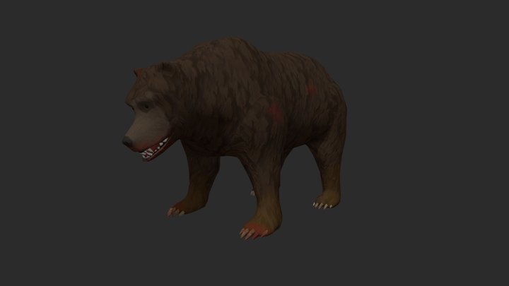 Game-ready Grizzly Bear 3D Model