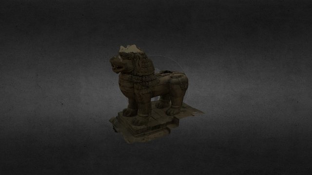 A lion statue in Bhaktapur, Nepal 3D Model