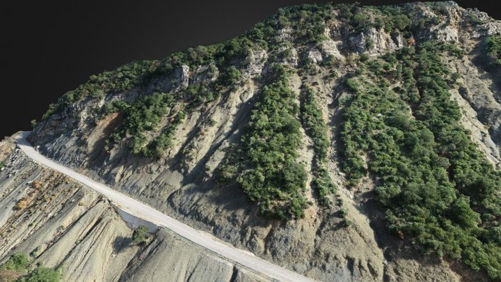 Valaora's Rockfall Challenges in Flysch Terrain 3D Model