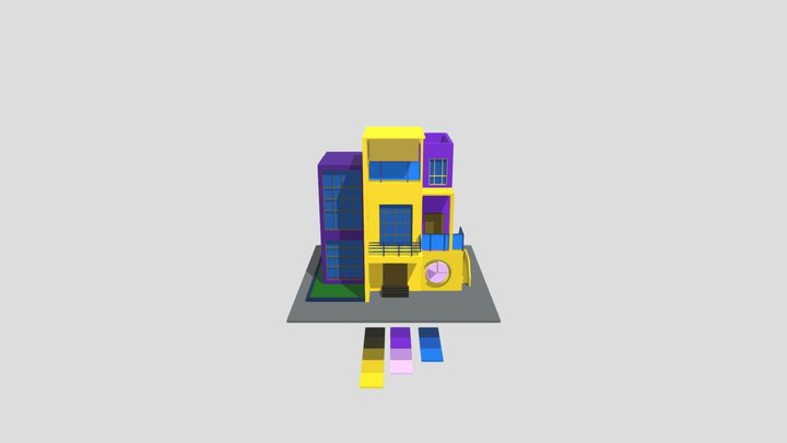 Cottage colored draft DZ 3D Model