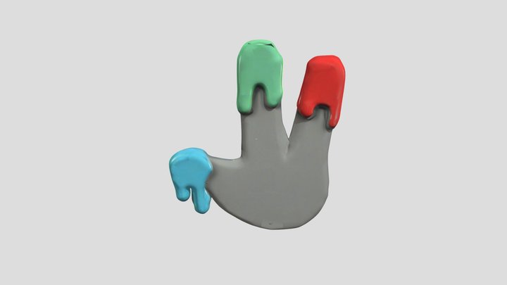 V2 Cartoon Finger painter 3D Model
