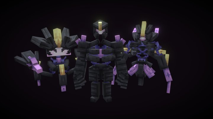 Crystals Mobs 3D Model