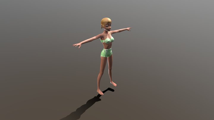 Anime-girl-Model-Base_1-1m  T- Pose 3D Model