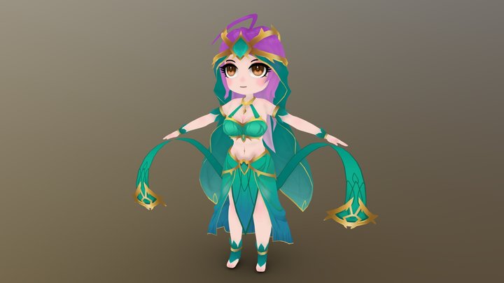 Chibi Desert Dancer 3D Model