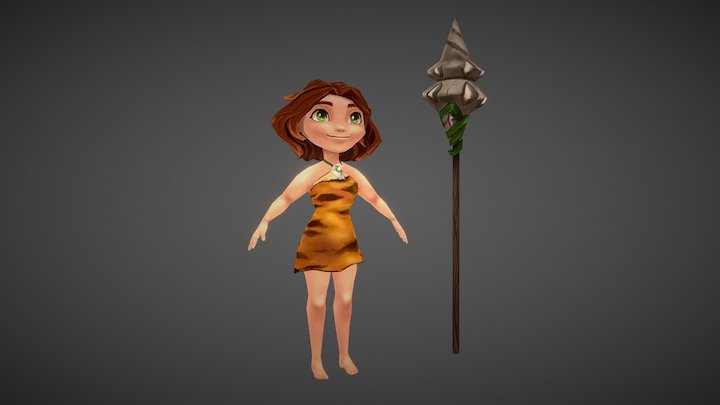 Cave Girl 3D Model