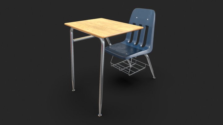 School Desk 3D Model