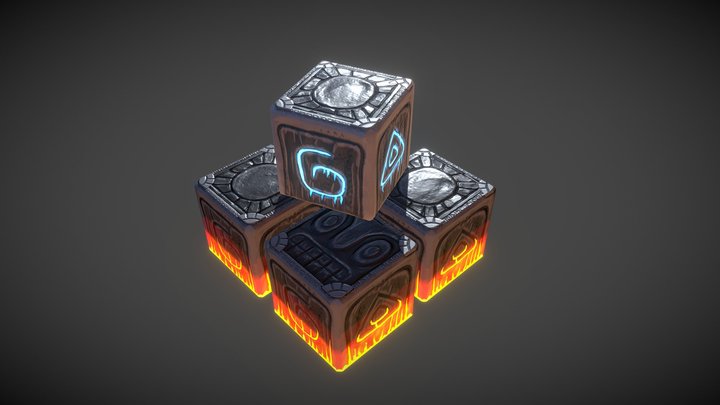Stone Cubes 3D Model