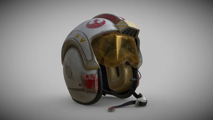 Starwars Rebel Alliance Pilot Helmet 3D Model