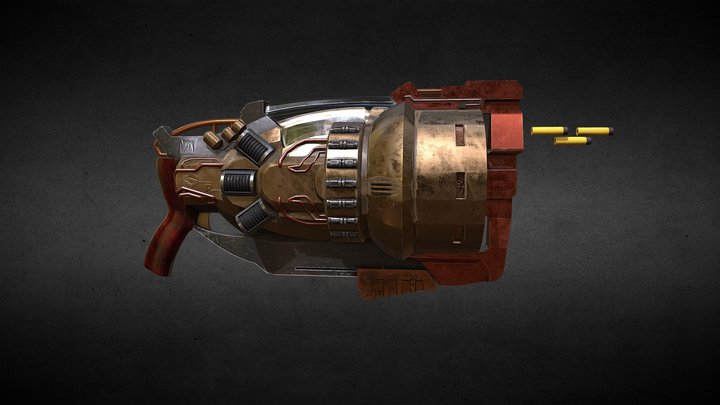 Steampunk Nerf Gun 3D Model