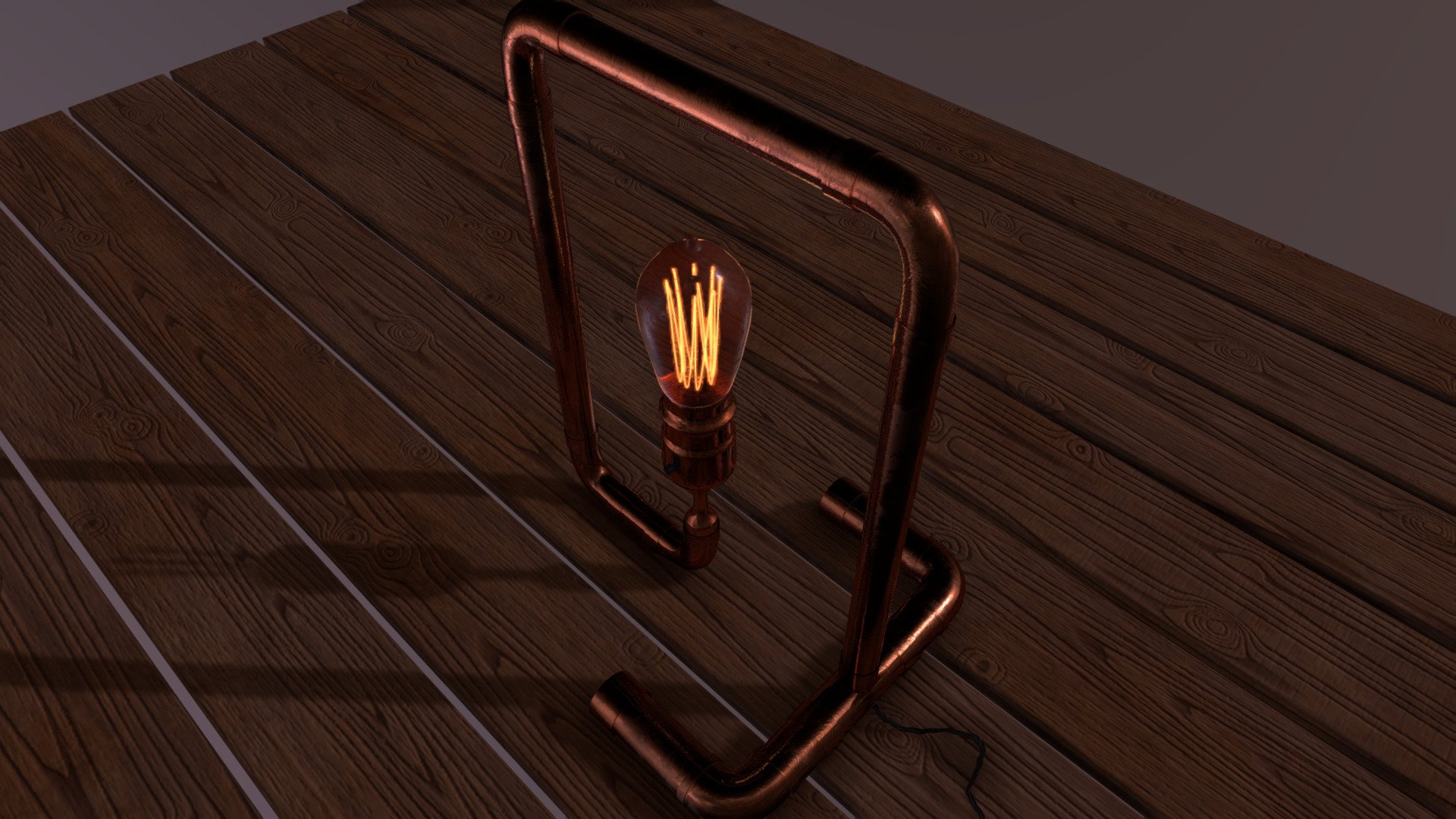 Tube Lamp with Copper Pipe Stand