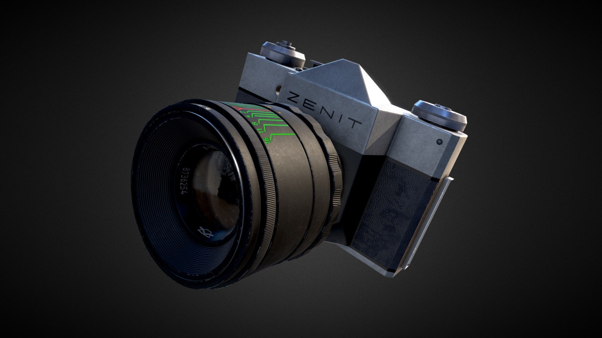 Zenith camera with Helios 442 lens 4K textures 3D model by ffdbox