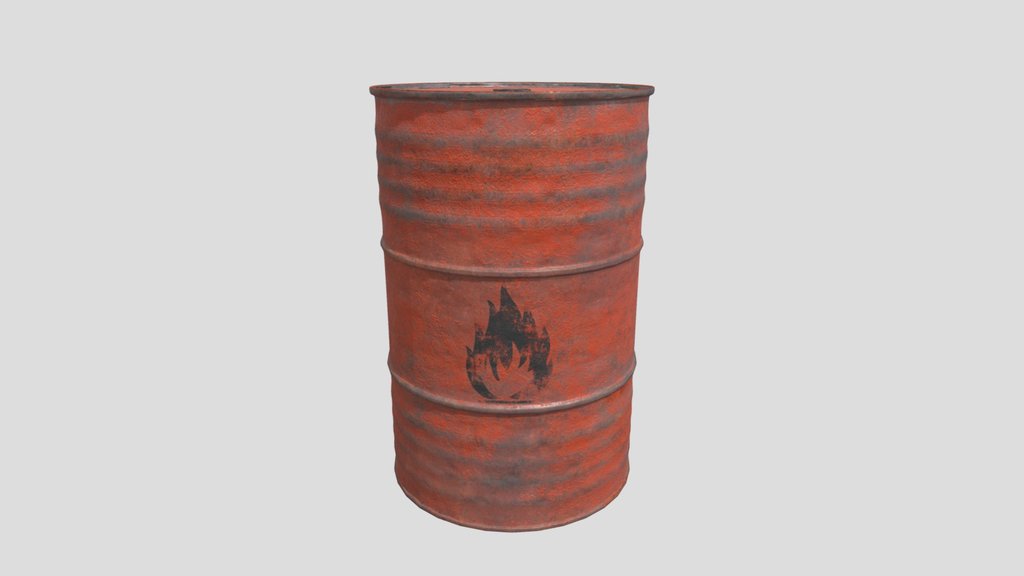 Flammable Red Oil Drum