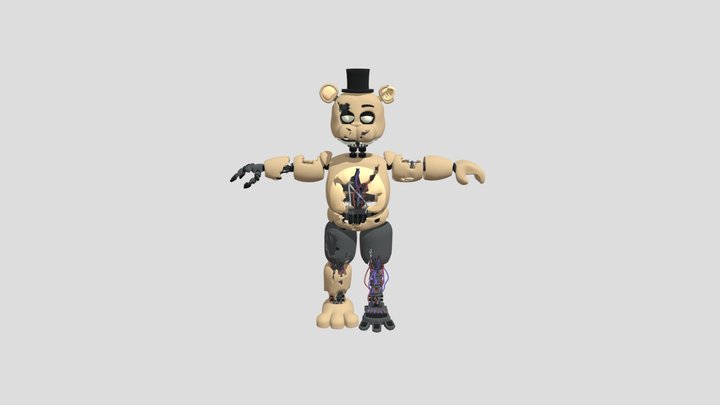 Shattered Freddy fnaf 2 3D Model