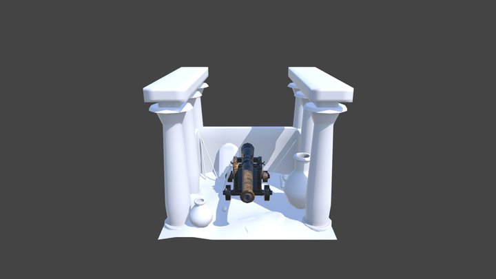 Baked Enviornment with Cannon 3D Model