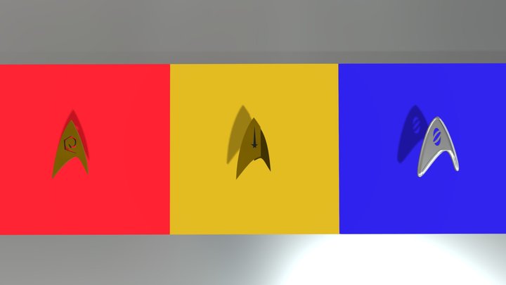 Star Trek Badges (Assorted) 3D Model