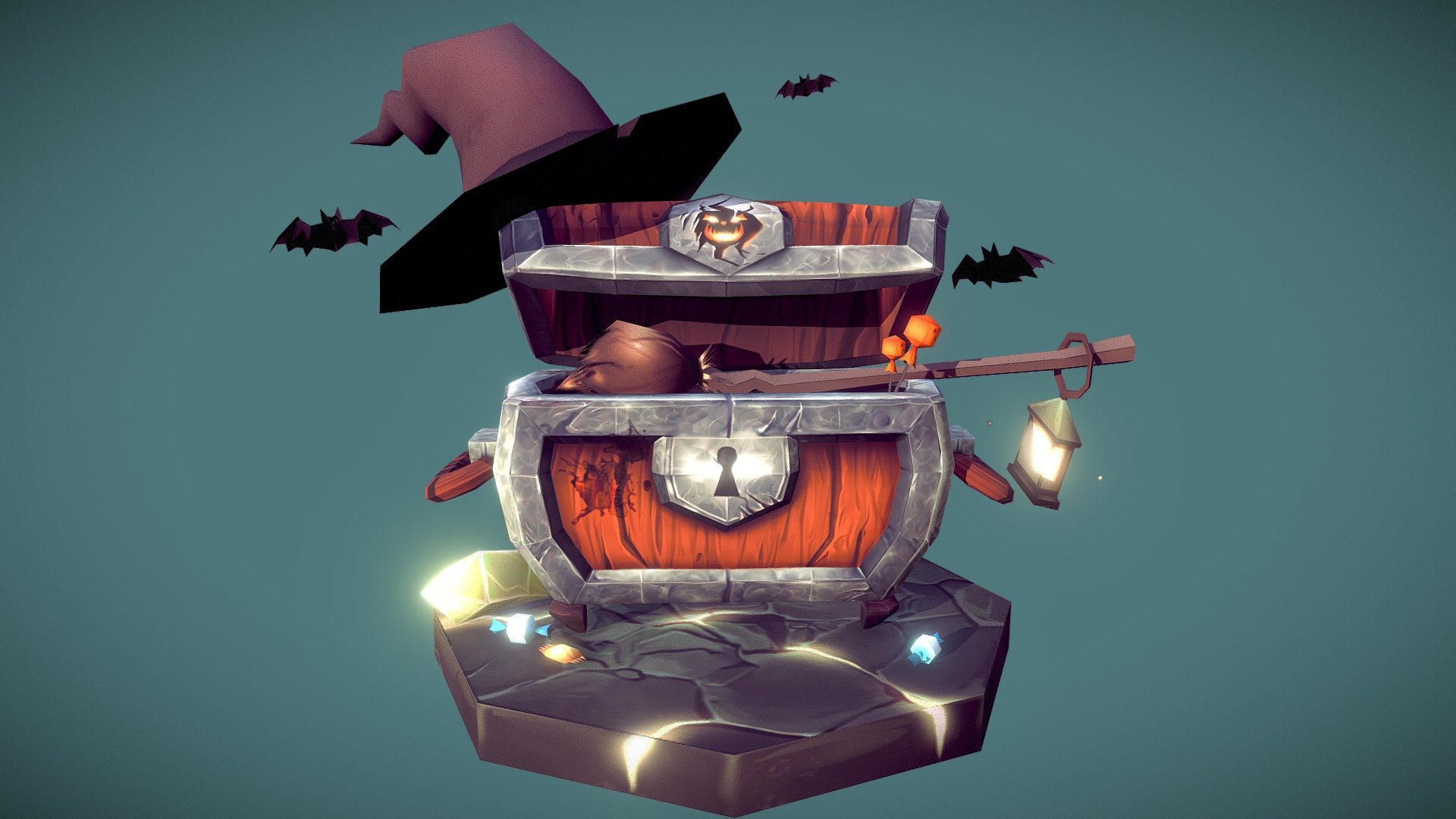 Halloween Treasure Chest 3D model by Sandra Wojna (WojnaSandra
