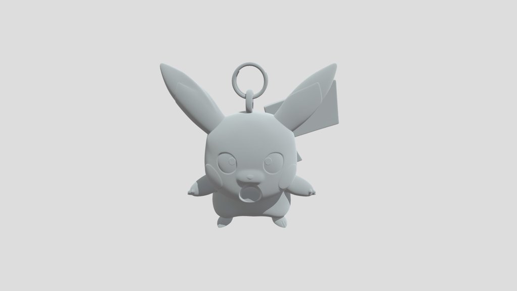 shocked face pikachu keychain