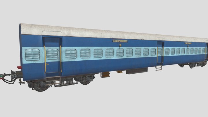 Indian Railways ICF Coach Train 3D Model