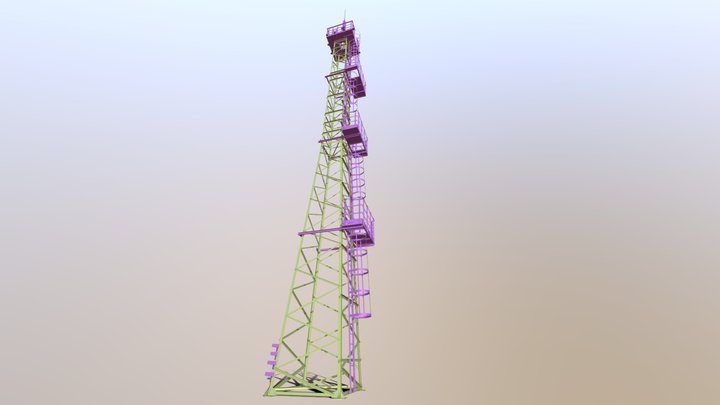 Прожекторная мачта с молниеотводом ПМС-24 3D Model