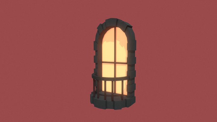 Arched Brick Window 3D Model